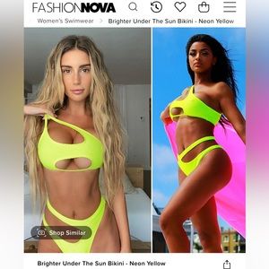 Fashion Nova Brighter Under the Sun Bikini - Neon Yellow / Medium